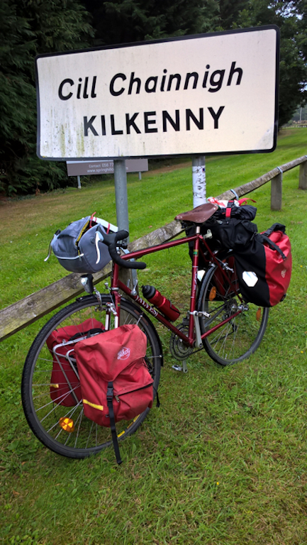 Bike by a sign Cill Channigh KILKENNY